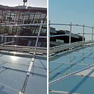 Absturzsicherung für Arbeiten auf dem Glasdach