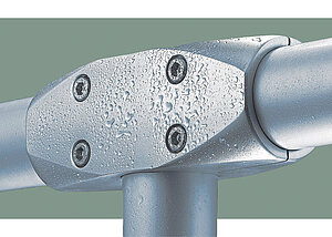 Eloxierte Alu-Rohrverbinder f&uuml;r Gel&auml;nder im Freien 